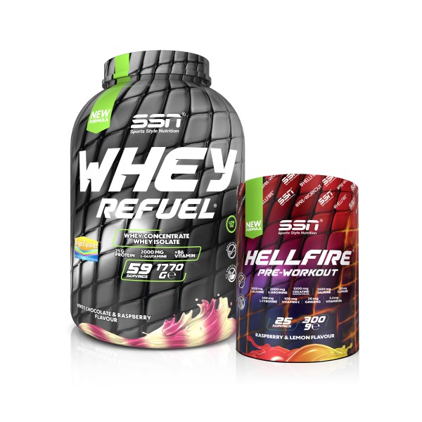 Refuel Kombinasyonu 6 ( SSN Whey Refuel Beyaz Çikolata Ahududu + SSN Hellfire Preworkout 300gr ) Refuel Kombinasyonu 6 ( SSN Whey Refuel Beyaz Çikolata Ahududu + SSN Hellfire Preworkout 300gr )